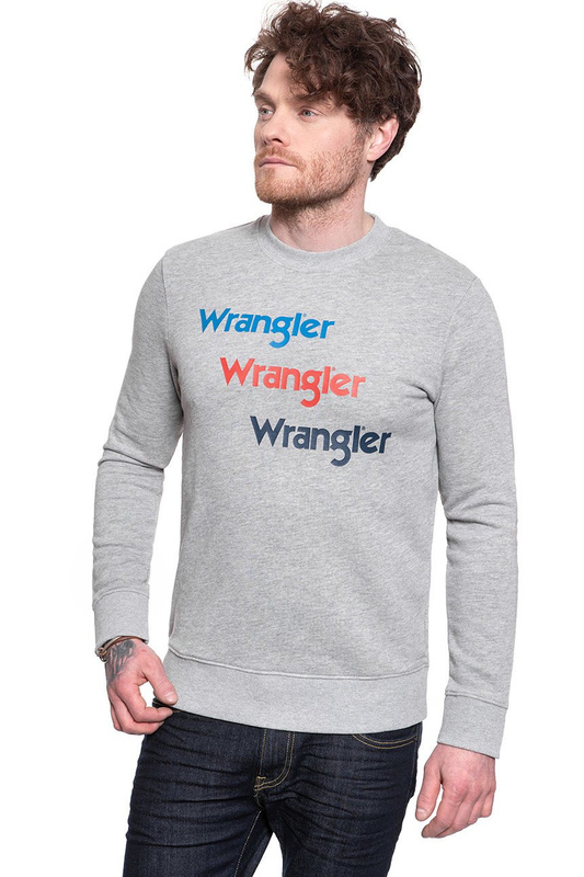 WRANGLER SEASONAL LOGO SWEAT MID GREY MEL W6A5HAX37