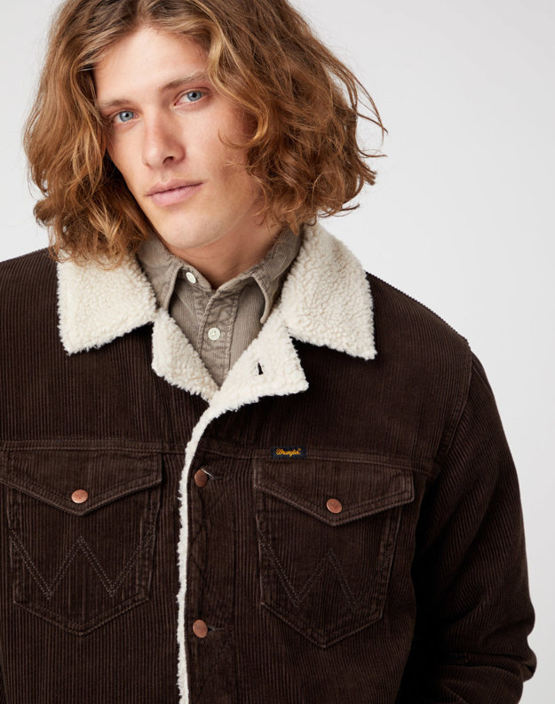 WRANGLER SHERPA JACKET MĘSKA KURTKA PRZEJŚCIOWA DELICIOSO BROWN W445AHH38