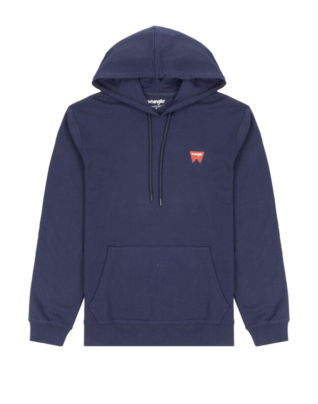 WRANGLER SIGN OFF HOODIE MĘSKA BLUZA Z KAPTUREM NIEROZPINANA REAL NAVY W651I3XW4