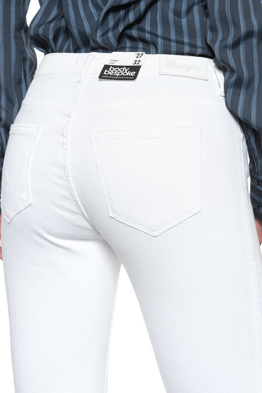 WRANGLER SKINNY DAMSKIE SPODNIE JEANSOWE WHITE W28MGO989