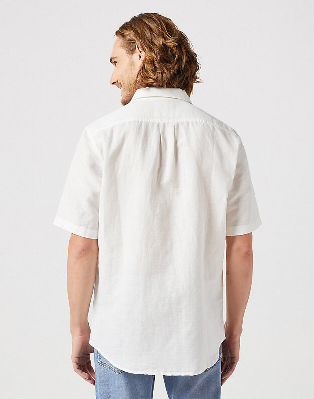 WRANGLER SS 1 PKT SHIRT MĘSKA KOSZULA ELEGANCKA WORN WHITE 112352187