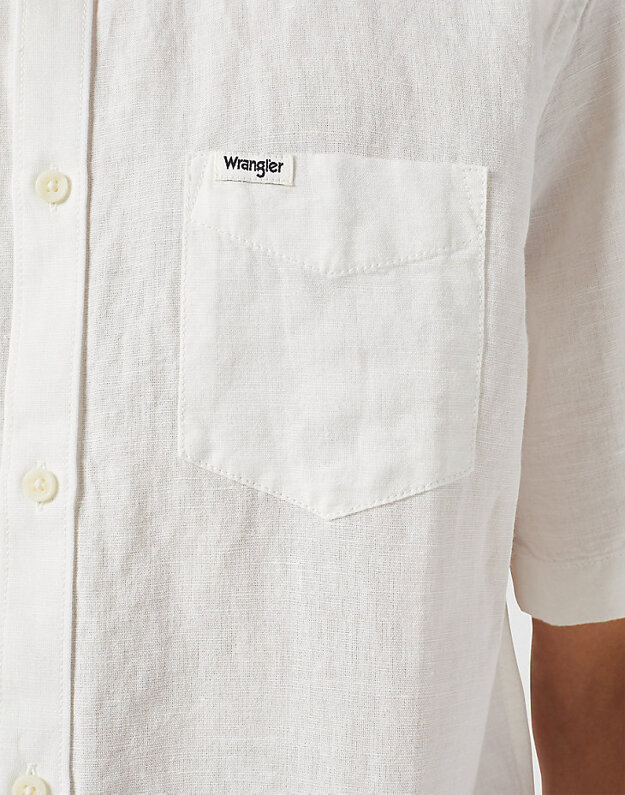 WRANGLER SS 1 PKT SHIRT MĘSKA KOSZULA ELEGANCKA WORN WHITE 112352187