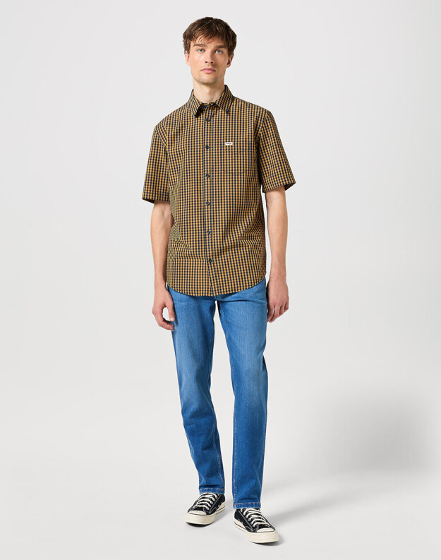 WRANGLER SS 1 PKT SHIRT MĘSKA KOSZULA W KRATĘ DIJON 112350483