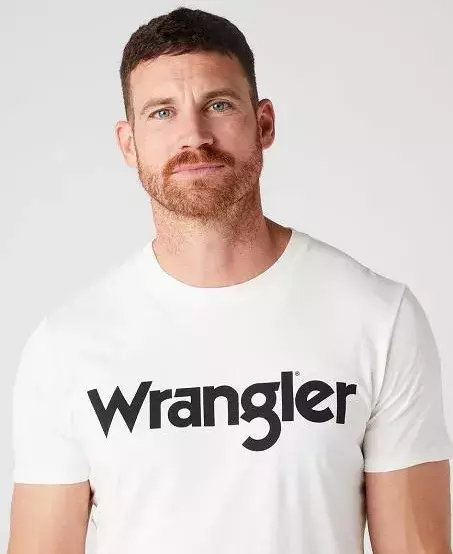 WRANGLER SS LOGO TEE MĘSKI T-SHIRT LOGO OFF WHITE W7MUD3737