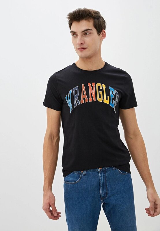 WRANGLER SS RAINBOW TEE MĘSKI T-SHIRT BLACK W7C7D3100