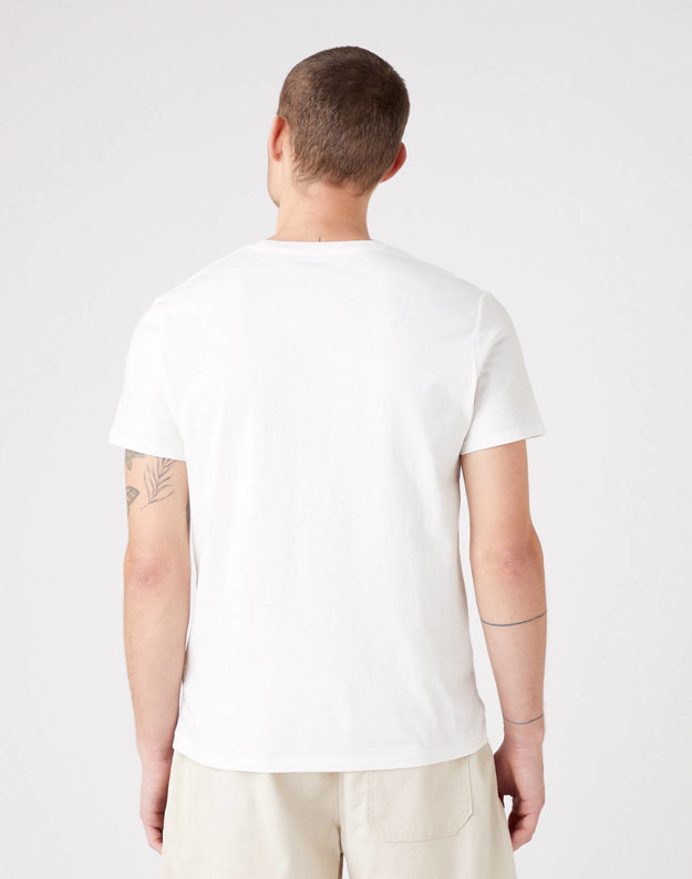 WRANGLER SS SIGN OFF TEE MĘSKI T-SHIRT KOSZULKA OFF WHITE W7C07D302