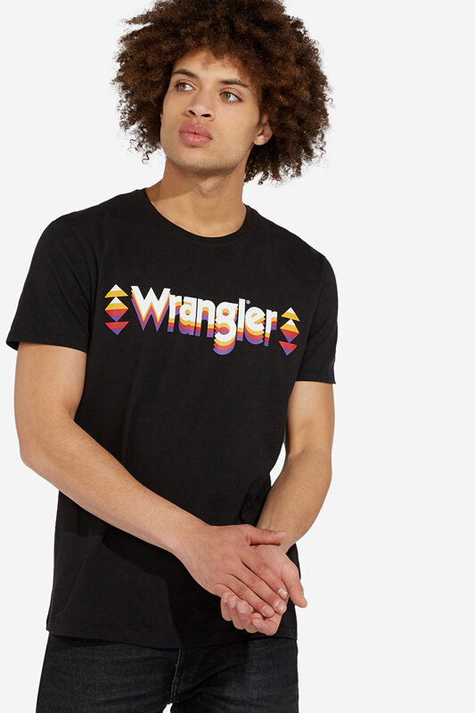 WRANGLER SS TRIBE TEE MĘSKI T-SHIRT BLACK W7C1FK100