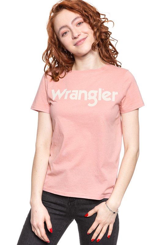 WRANGLER T SHIRT DAMSKI ROUND TEE BRIDAL ROSE W7N4EVP01