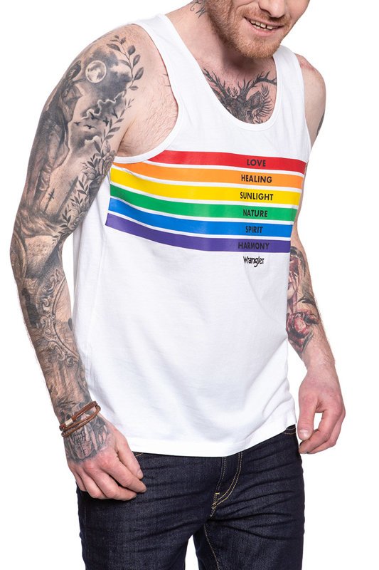 WRANGLER T SHIRT PRIDE TANK WHITE W769D3989