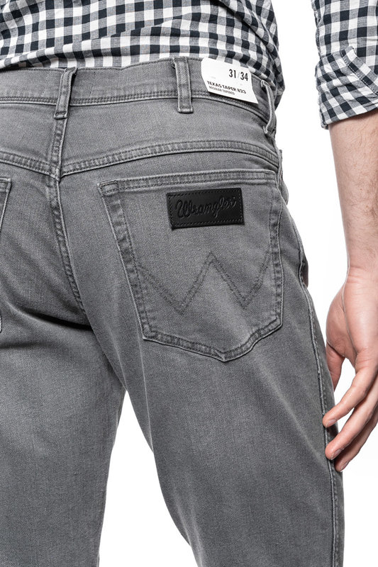 WRANGLER TEXAS MĘSKIE SPODNIE JEANSOWE TAPER FUNK GREY W12THT32L