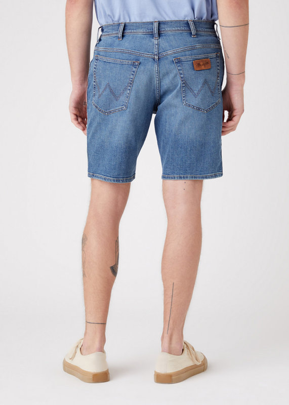 WRANGLER TEXAS SHORTS MĘSKIE KRÓTKIE SPODENKI SZORTY JEANSOWE LOGO DUSKY CLOUD W11CYJ38R