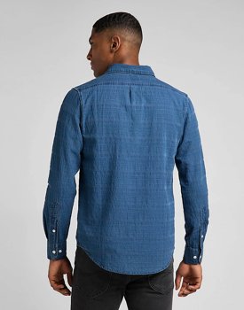  LEE LEESURE SHIRT MĘSKA KOSZULA INDIGO L66NCZDK