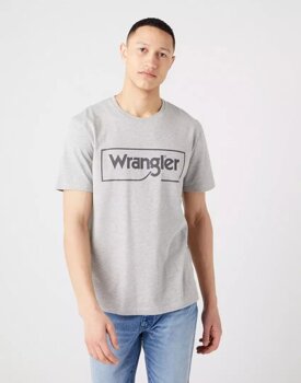 2PAK WRANGLER FRAME LOGO TEE MĘSKI T-SHIRT KOSZULKA NADRUK MID GREY W70JD3X37