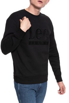 BLUZA LEE VELOURS CREW SWS BLACK L81STJ01