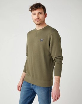 BLUZA MĘSKA WRANGLER SIGN OFF CREW IVY GREEN W6589HAIX