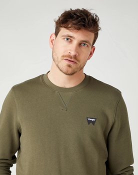 BLUZA MĘSKA WRANGLER SIGN OFF CREW IVY GREEN W6589HAIX