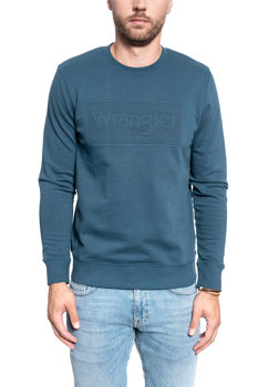 BLUZA MĘSKA WRANGLER TONAL LOGO SWEAT DARK BLUE TEAL W6C8-HX-B16