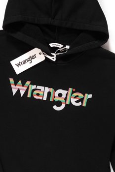 BLUZA WRANGLER DAMSKA CROP KABEL HOOD BLACK W600CIC01