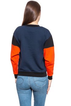 BLUZA WRANGLER HIGH RIB RETRO SWEAT NAVY W6N0HY114