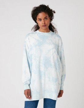 DAMSKA BLUZA MATERIAŁOWA WRANGLER OVERSIZED SWEAT BLUE TIE DYE W6Q4HAB27