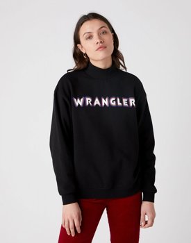 DAMSKA BLUZA WRANGLER HIGH NECK SWEAT BLACK W6P8HY100