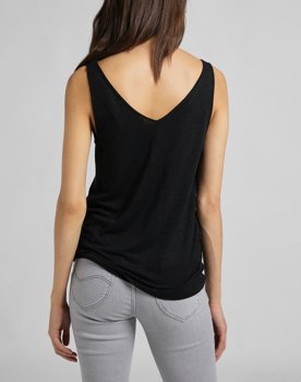 DAMSKA BLUZKA LEE V NECK TANK BLACK L44UEN01