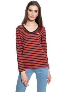 DAMSKA KOSZULKA Z DŁUGIM RĘKAWEM LEE LS SCOOP NECK TEE REGULAR FIT RED OCHRE L44DYKOE