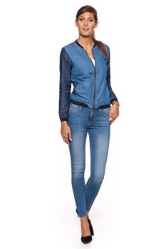 DAMSKA KURTKA JEANSOWA WRANGLER BOMBER MID INDIGO W4094V18E