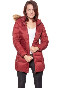 DAMSKA KURTKA ZIMOWA WRANGLER LONG PUFFER SYRAH RED W4105V5S6