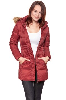 DAMSKA KURTKA ZIMOWA WRANGLER LONG PUFFER SYRAH RED W4105V5S6