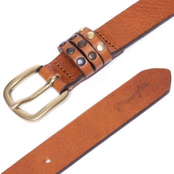 DAMSKI PASEK WRANGLER TRILOOP BELT COGNAC W0B72U181