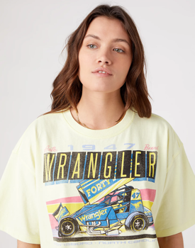 DAMSKI T-SHIRT WRANGLER BOXY TEE WAX YELLOW W7S2-GF-X9B