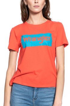 DAMSKI T-SHIRT WRANGLER LOGO TEE BITTERSWEET RED W7P3EVXBO