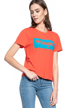 DAMSKI T-SHIRT WRANGLER LOGO TEE BITTERSWEET RED W7P3EVXBO