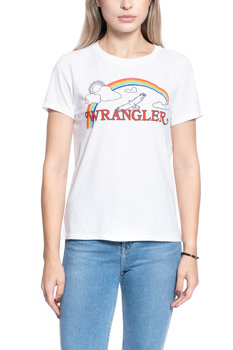 DAMSKI T-SHIRT WRANGLER RAINBOW REGULAR TRUE WHITE W7N4EVXW2