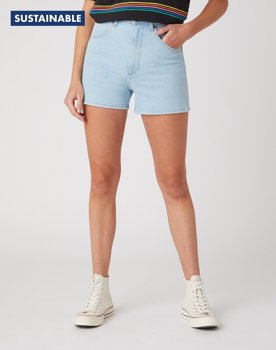 DAMSKIE SZORTY JEANSOWE WRANGLER MOM SHORT CLOUD NINE W22D-ZH-25E