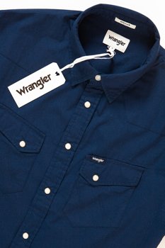 KOSZULA MĘSKA KRÓTKI RĘKAW WRANGLER S/S HERITAGE NAVY W58736S35