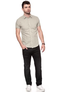 KOSZULA MĘSKA KRÓTKI RĘKAW WRANGLER SS 1PKT SHIRT PLAZA TAUPE W5860LOU5