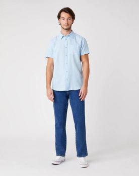 KOSZULA MĘSKA WRANGLER SS 1PKT SHIRT CERULEAN BLUE W5J7LOXVT