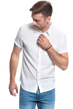 KOSZULA MĘSKA WRANGLER SS 1PKT SHIRT WHITE WA5J1O989