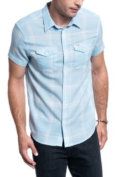 KOSZULA MĘSKA WRANGLER SS 2PKT FLAP SHIRT CERULEAN BLUE W5J5ORXVT