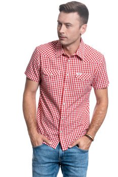 KOSZULA MĘSKA WRANGLER SS WESTERN SHIRT TOMATO W5J04MX57