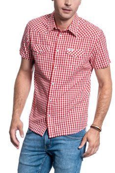 KOSZULA MĘSKA WRANGLER SS WESTERN SHIRT TOMATO W5J04MX57