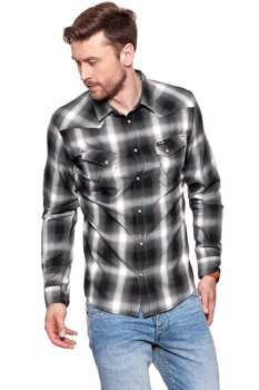 KOSZULA WRANGLER LS WESTERN SHIRT BLACK W57163N01