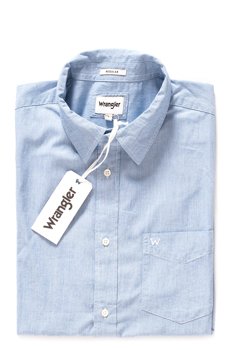 KOSZULA WRANGLER SS 1PKT SHIRT TURKISH SEA  W58604M86