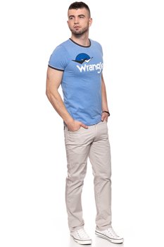 KOSZULKA WRANGLER RINGER LOGO TEE RIVIERA BLUE W7B45FQ7S