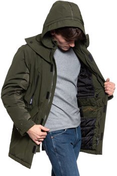 KURTKA ZIMOWA MUSTANG Dietmar  H Parka BLACK OLIVE 1008739 4075