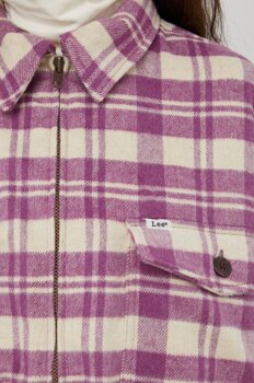 LEE 90S WORKWEAR OVERSHIRT DAMSKA KOSZULA DARK PLUM L46VAU33