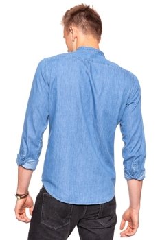 LEE BANDCOLLAR SHIRT DARK INDIGO L67JSKCD