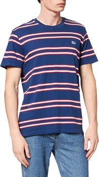 LEE BASIC STRIPE TEE MĘSKI T-SHIRT REGULAR FIT WASHED BLUE  L61LEELR